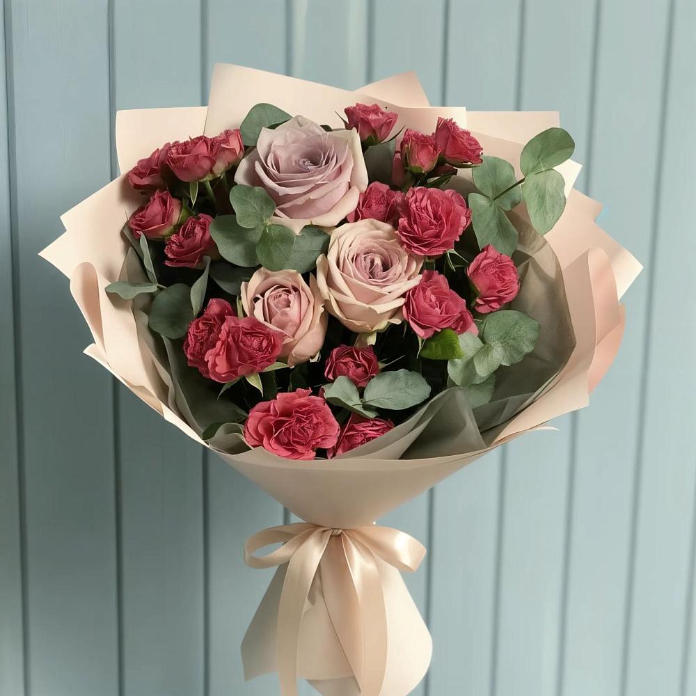 Букет цветов из: Гвоздики и Розы в Зарево