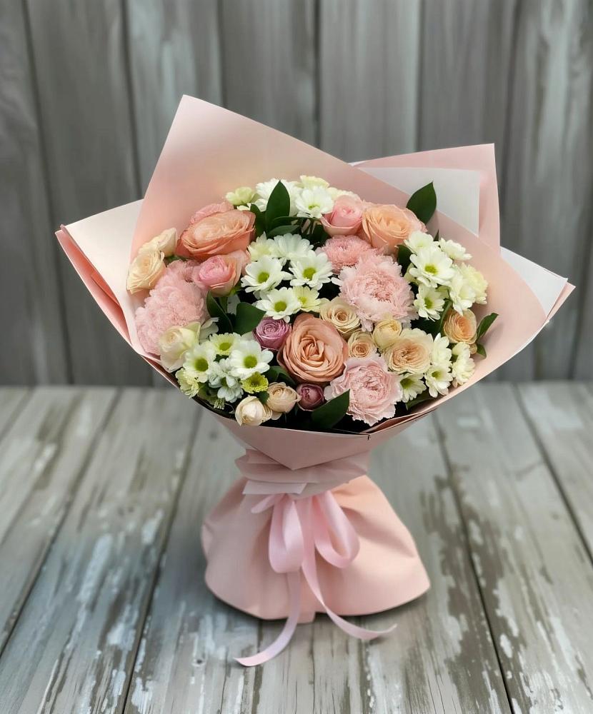 Букет цветов из: Гвоздики, Розы и Хризантемы в Зарево