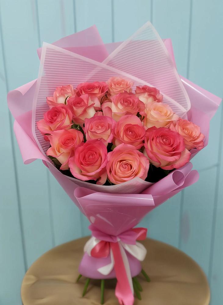 Букет 15 Розовых роз Равель в Зарево