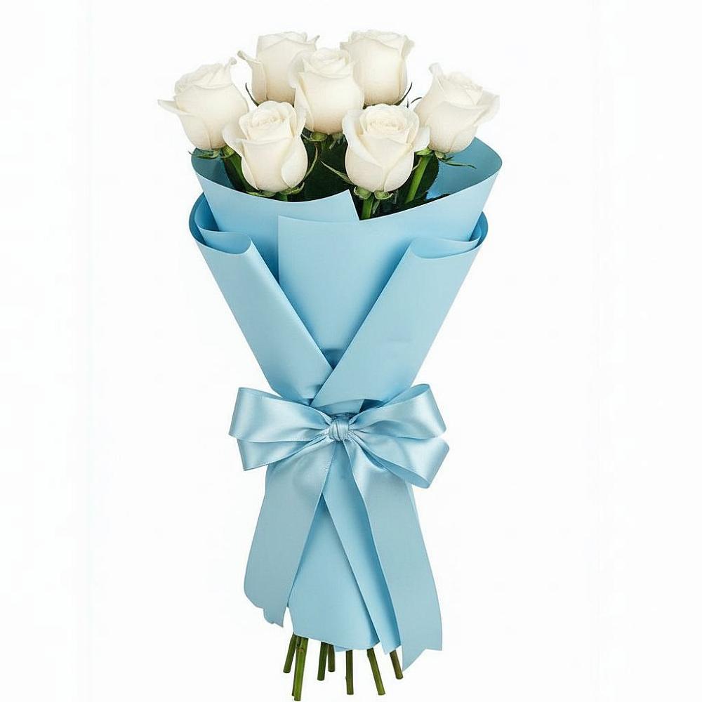 Букет 7 белых роз Проуд в Зарево