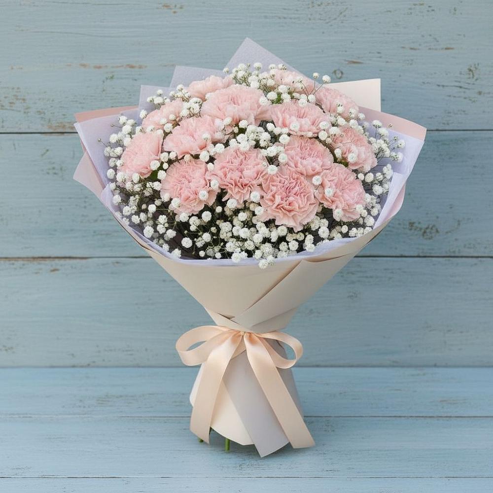 Букет цветов из: Гвоздики в Зарево