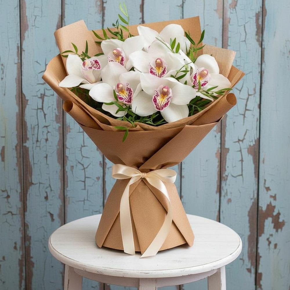 Букет цветов из: Орхидеи и Розы в Зарево