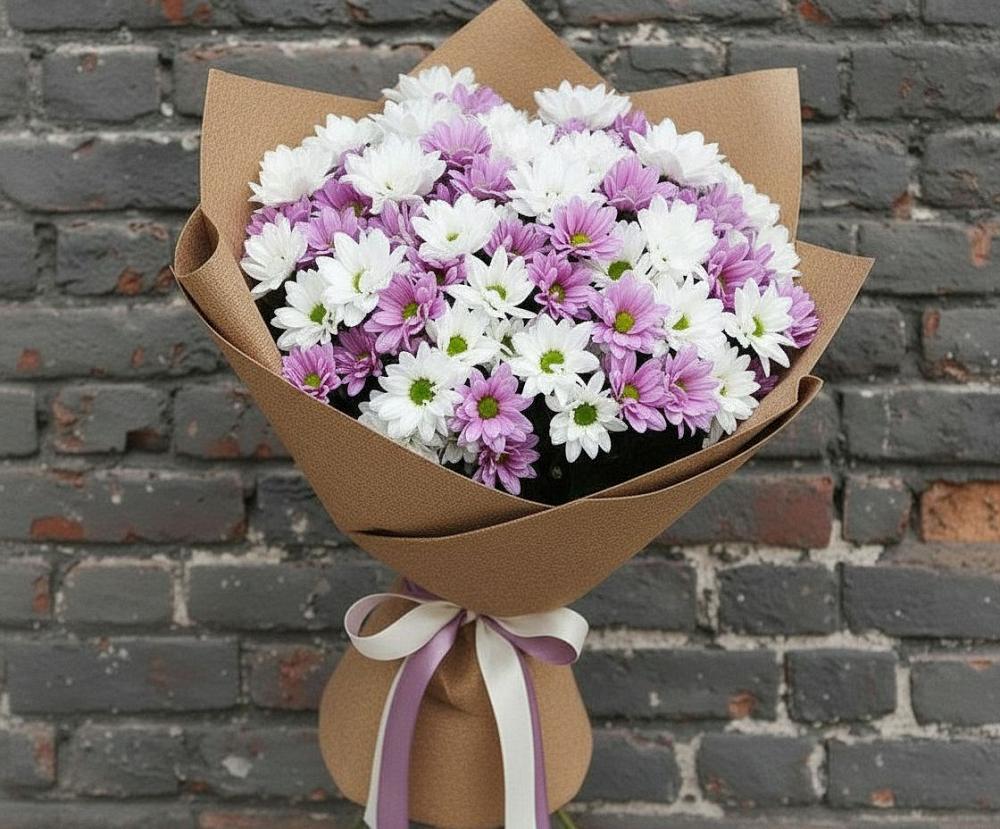 Букет цветов из: Хризантемы в Зарево