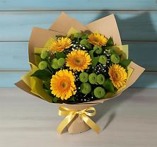 Букет цветов из:  Герберы и Хризантемы в Зарево