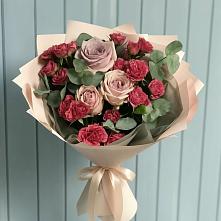 Букет цветов из:  Гвоздики и Розы #REPLACE_PRED# Зарево